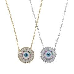 Accessories Turkish Evil Eye Round Stone Pendant Necklace