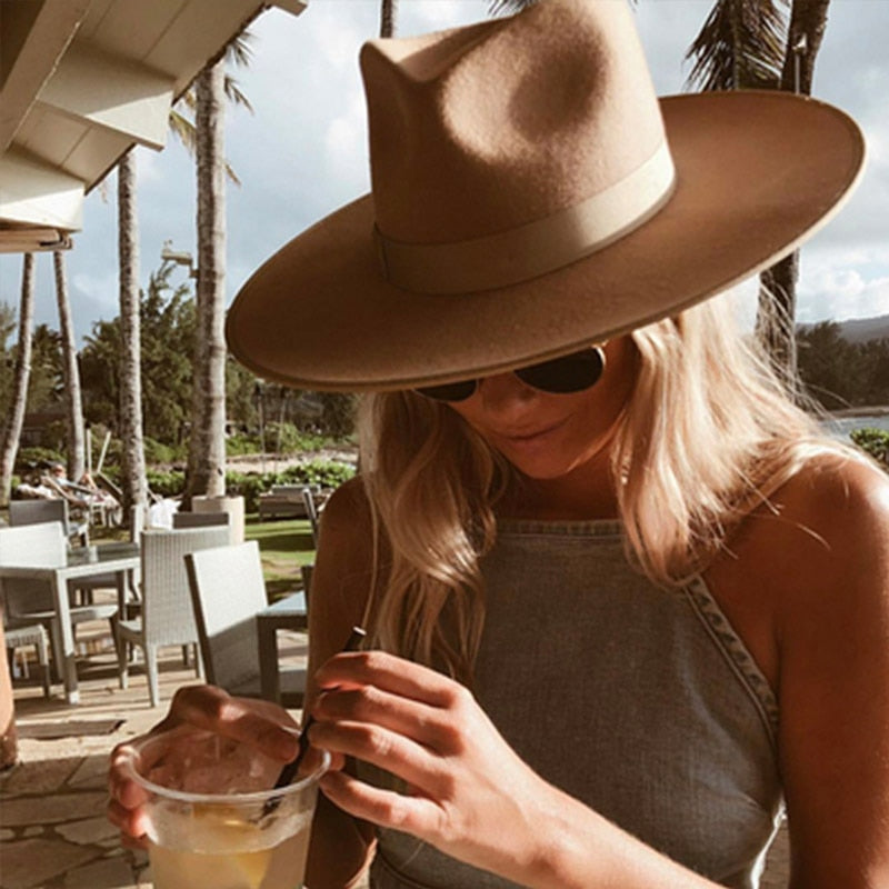 Accessories Unisex Classical Wide Brim Winter Fedora Hat