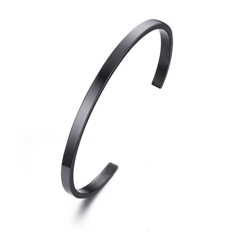 Men Stainless Steel Cuff Bangle Bracelet