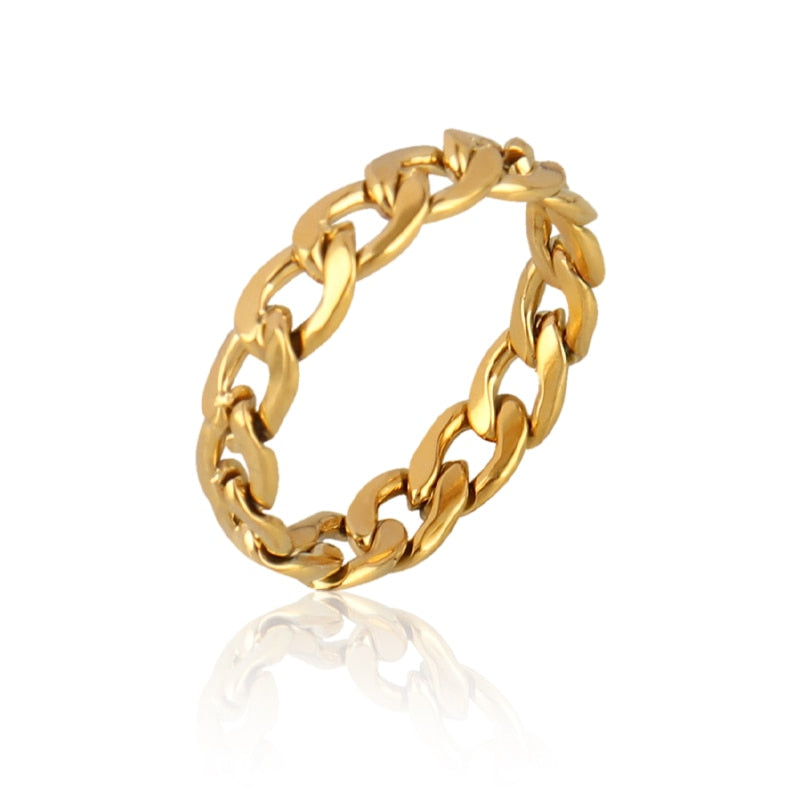 Accessories Unisex Stainless Steel Link Rings