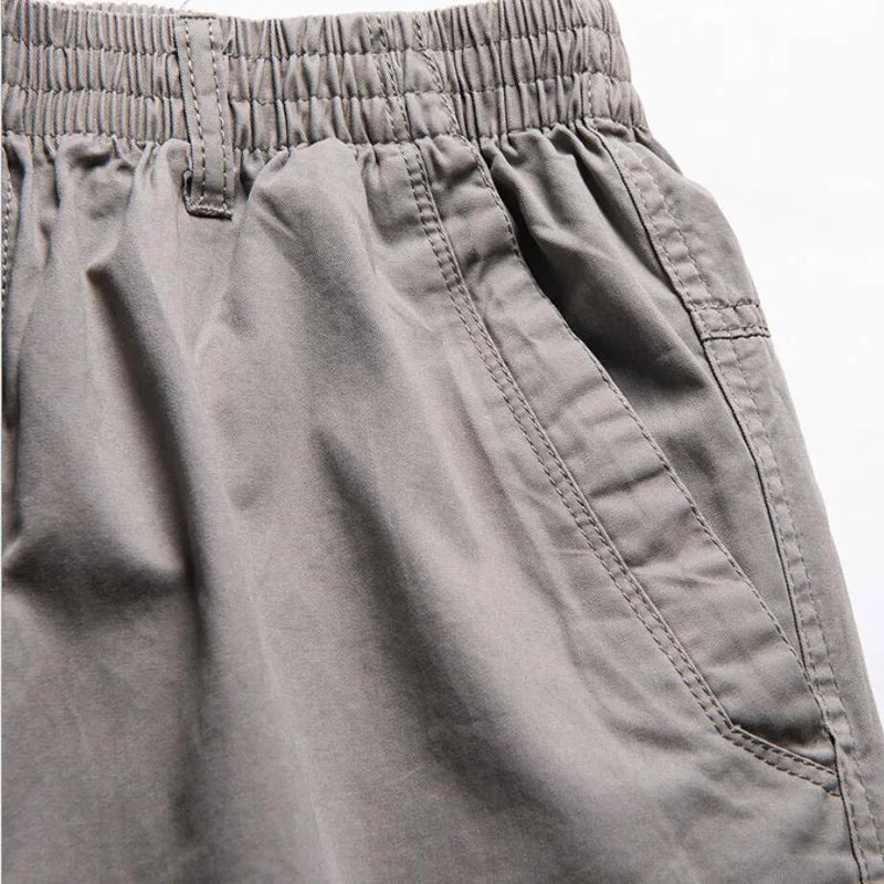 Men Casual Safari Style Cotton Cargo Pants