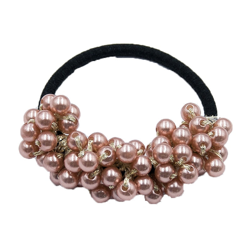 Woman Accessories Elegant Pearl Beads Scrunchies