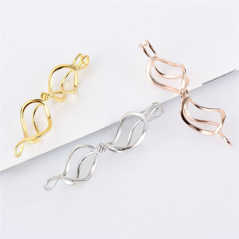 Sterling Silver 925 Geometric Twist Pendant