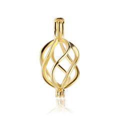 Sterling Silver 925 Geometric Twist Pendant