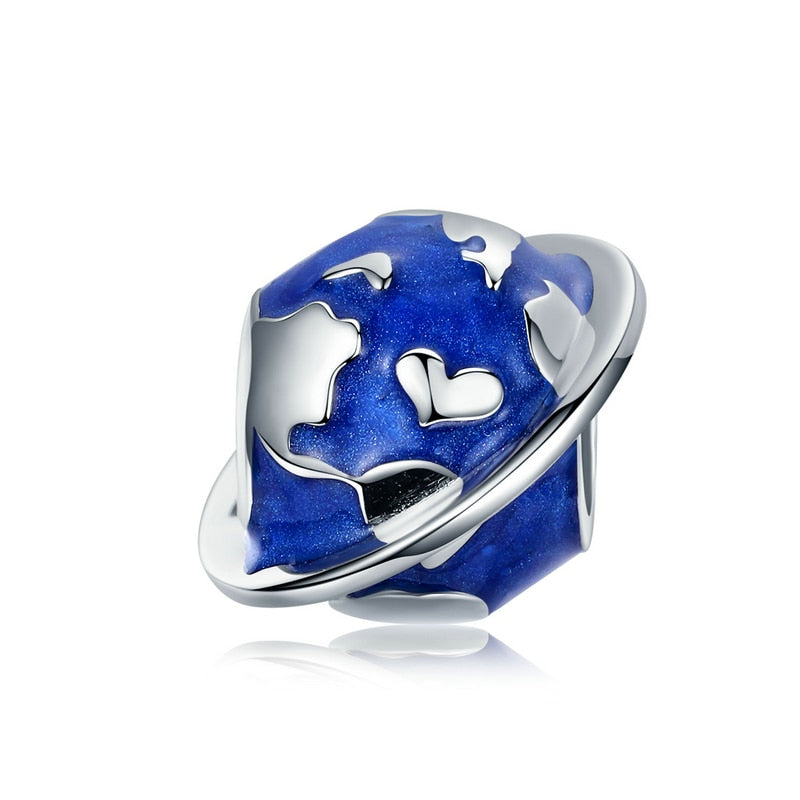 Sterling Silver 925 Blue Charms Beads Fit Bracelets