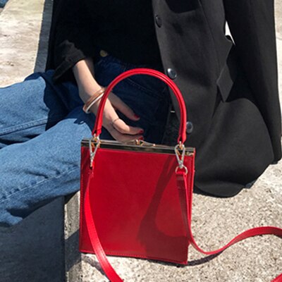 Women Small Crocodile Pattern Clip Crossbody, Shoulder Bag