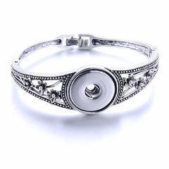 Women  Adjustable Chain Metal Snap Buttons Bracelet