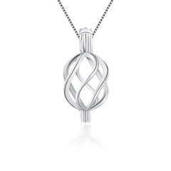 Sterling Silver 925 Geometric Twist Pendant