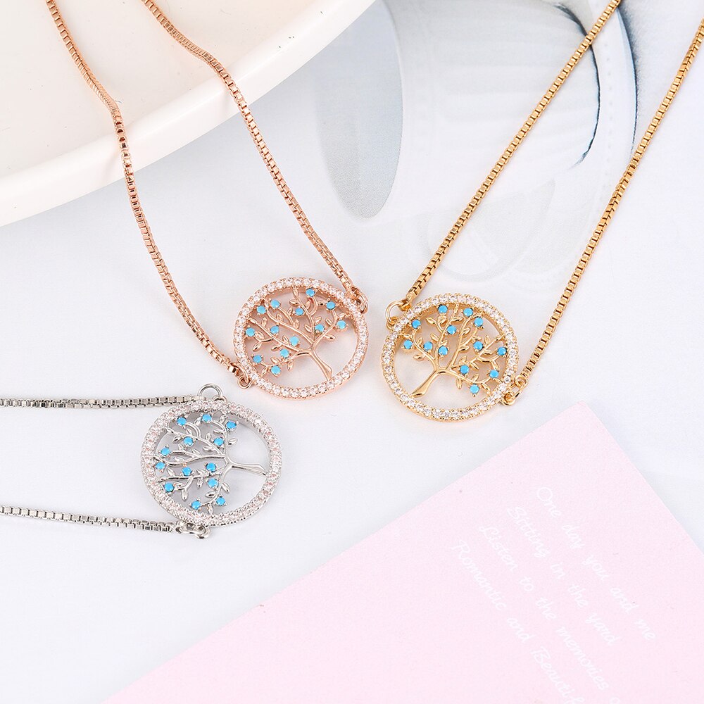 Accessories Women CZ Tree of Life Charm Bangle Bracelet