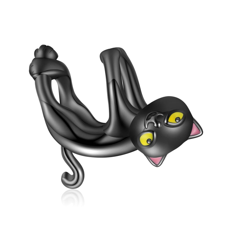 Sterling Silver 925 Zirconia Beads Cat Charms