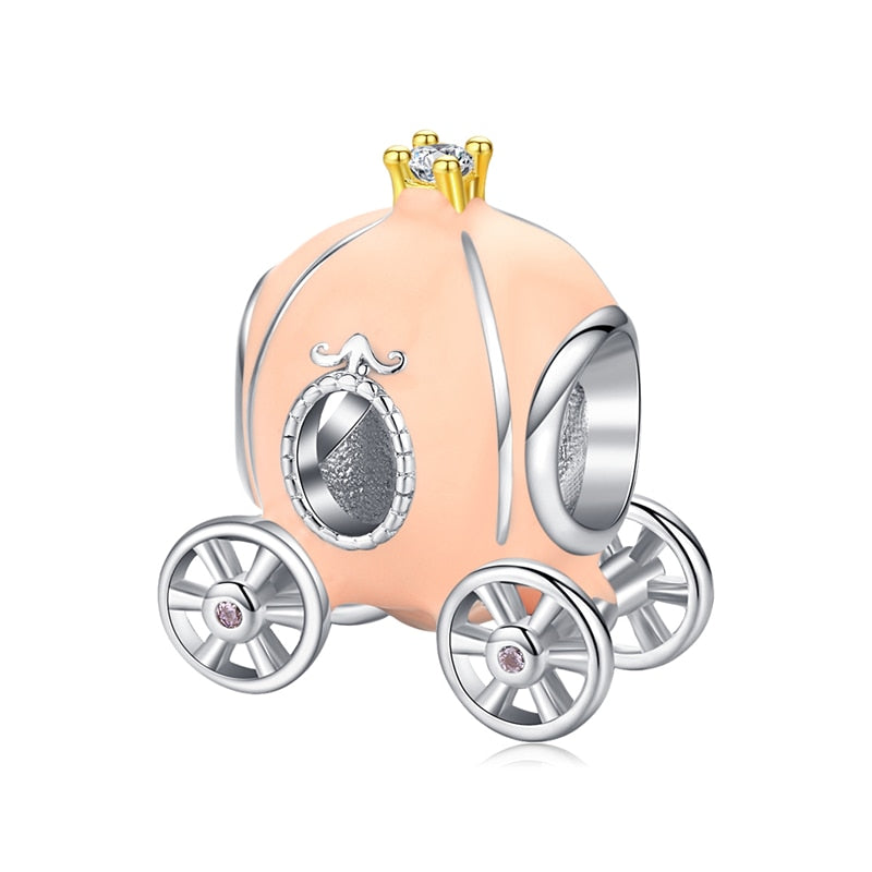 Sterling Silver 925 Colorful Enamel Pendant Car Charms