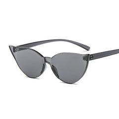 Woman Rimless Design Cat Eye Sunglasses
