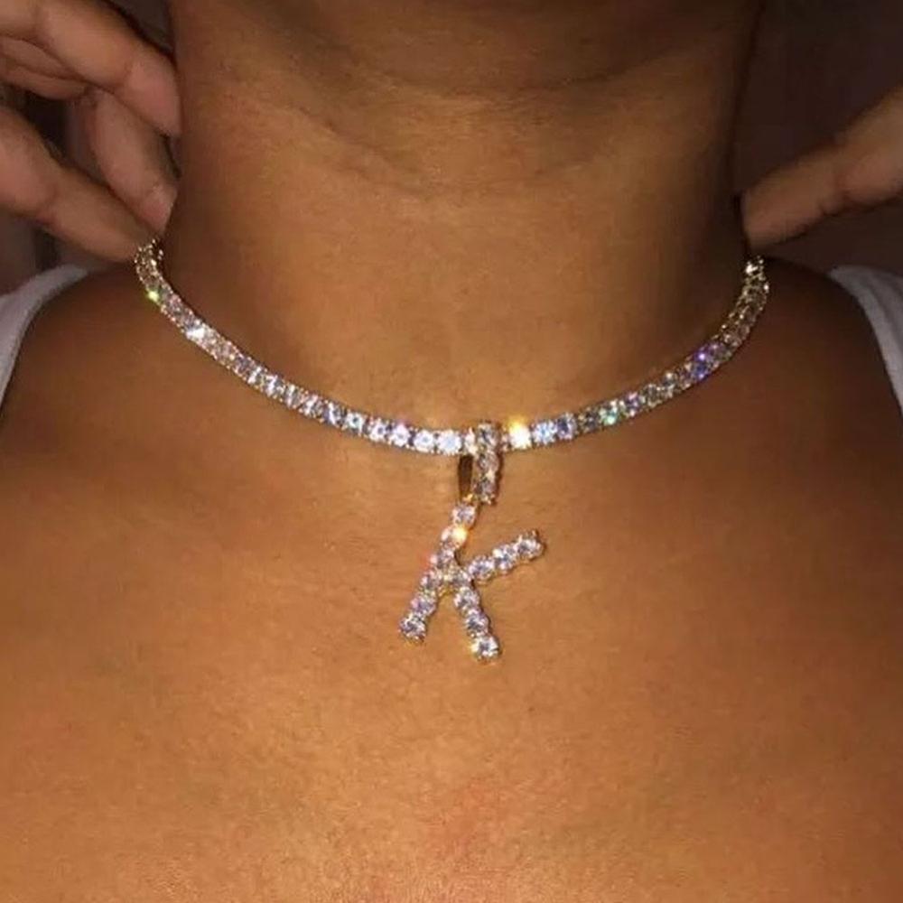 Silver Plated A-Z Letter Initial Pendant Necklace
