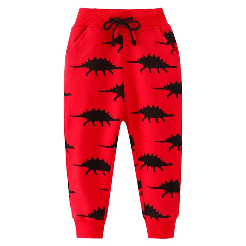 Kids Boys Animals Print Warm Sweat Pants