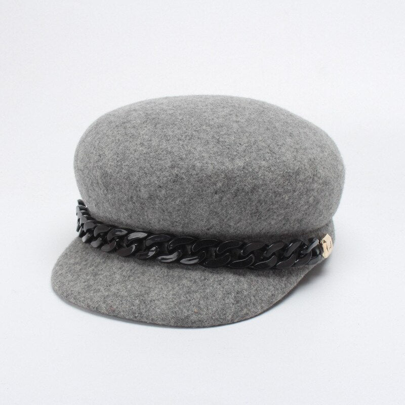 Women 100% Wool Winter Warm Newsboy Hat