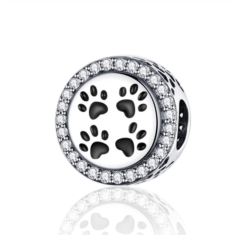 Sterling Silver 925 Zirconia Beads Cat Charms