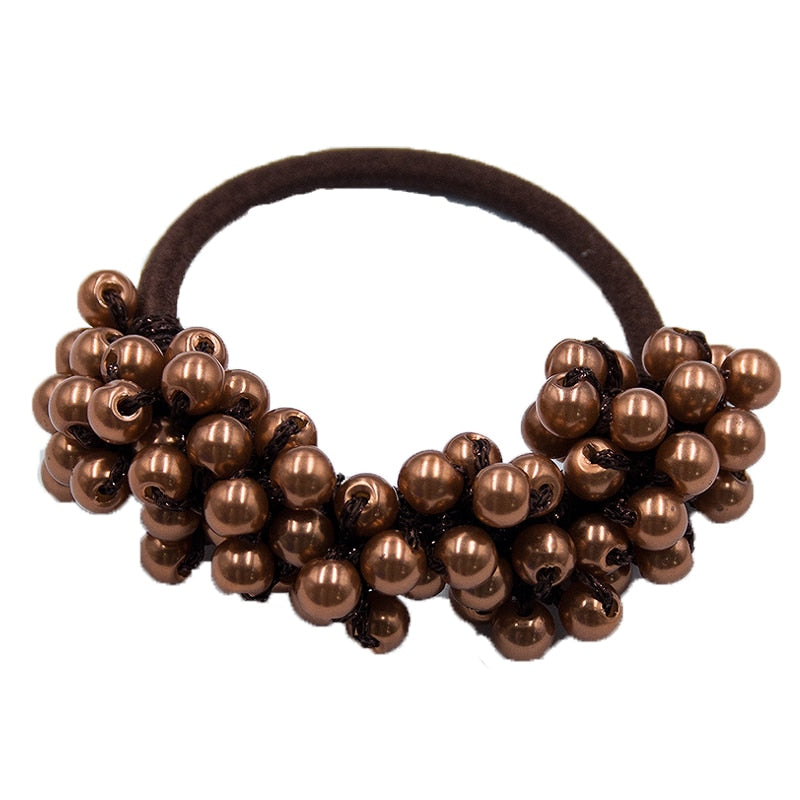 Woman Accessories Elegant Pearl Beads Scrunchies