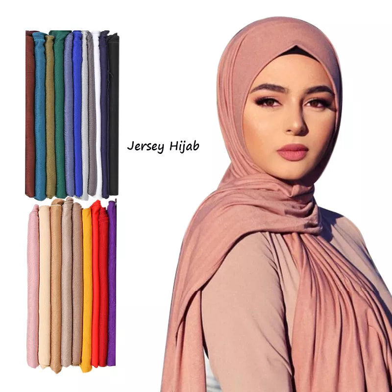 Accessories Women Cotton Jersey Hijab Soft Scarf