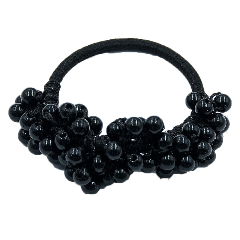 Woman Accessories Elegant Pearl Beads Scrunchies