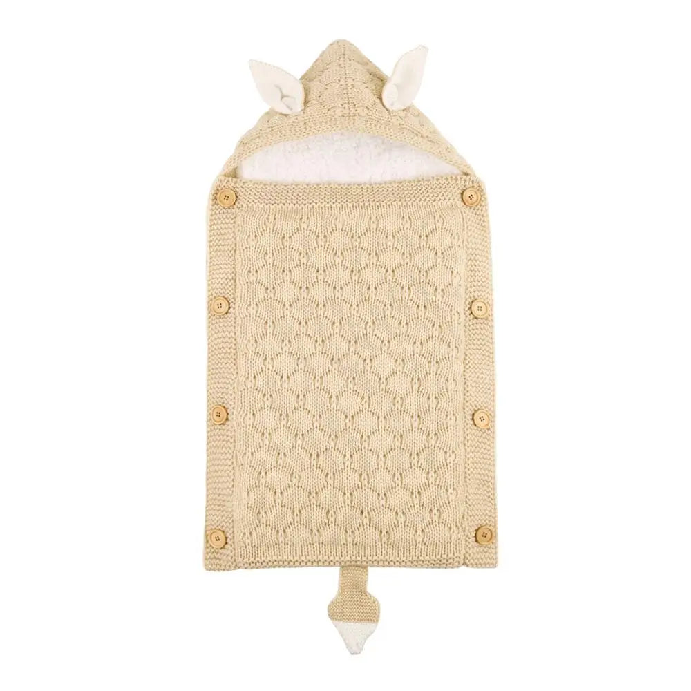 Newborn Baby Warm Knitted Stroller Toddler Knit Swaddling Blanket
