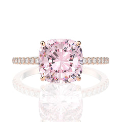 Women 925 Sterling Silver Moissanite Gemstone Rose Gold Ring
