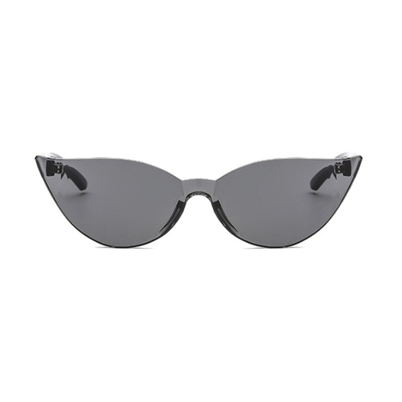 Woman Rimless Design Cat Eye Sunglasses
