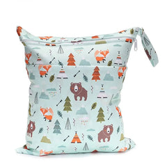 Baby Two Zippered Waterproof Reusable Washable Diaper Bag