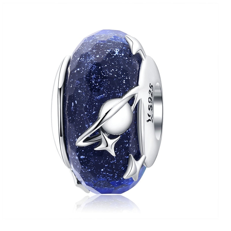 Sterling Silver 925 Blue Charms Beads Fit Bracelets