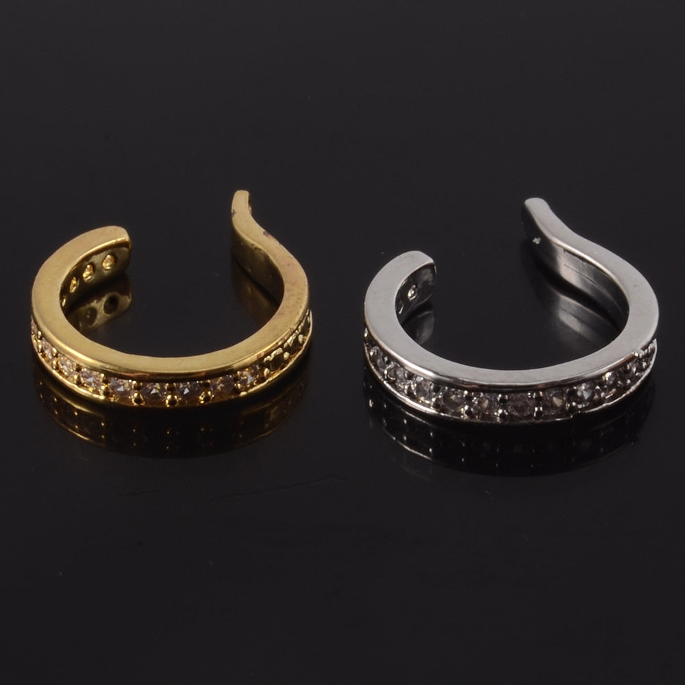 Women CZ Zircon Non-Pierced Ear Cuff Clip Earrings