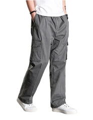 Men Casual Safari Style Cotton Cargo Pants