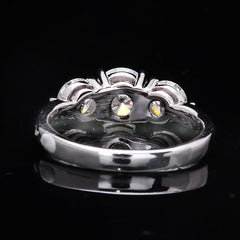 Women 18K White Gold 2.0ctw 6.5mm Moissanite Ring