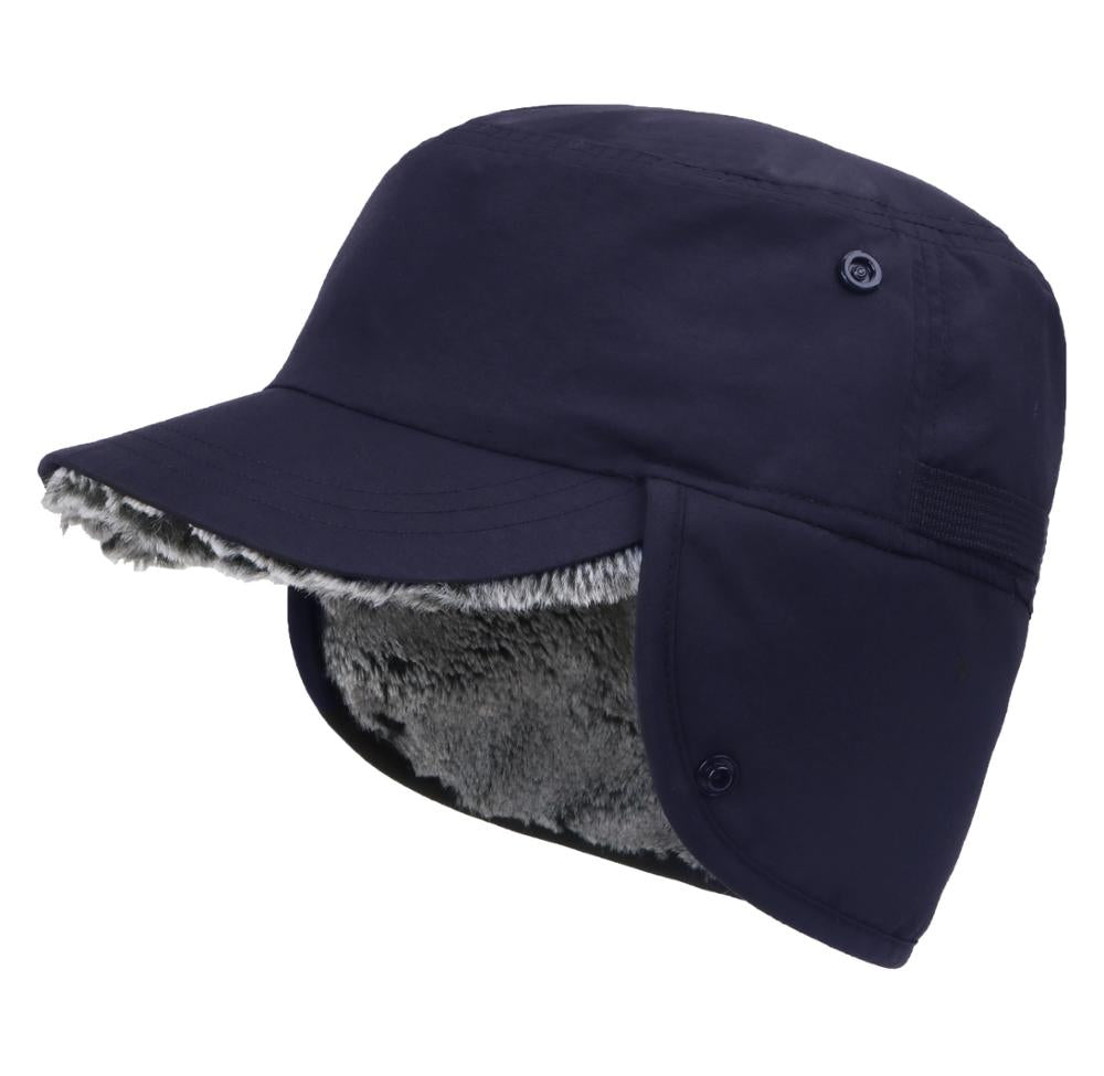 Unisex Waterproof Winter Brimmed Plush Earflap Cap