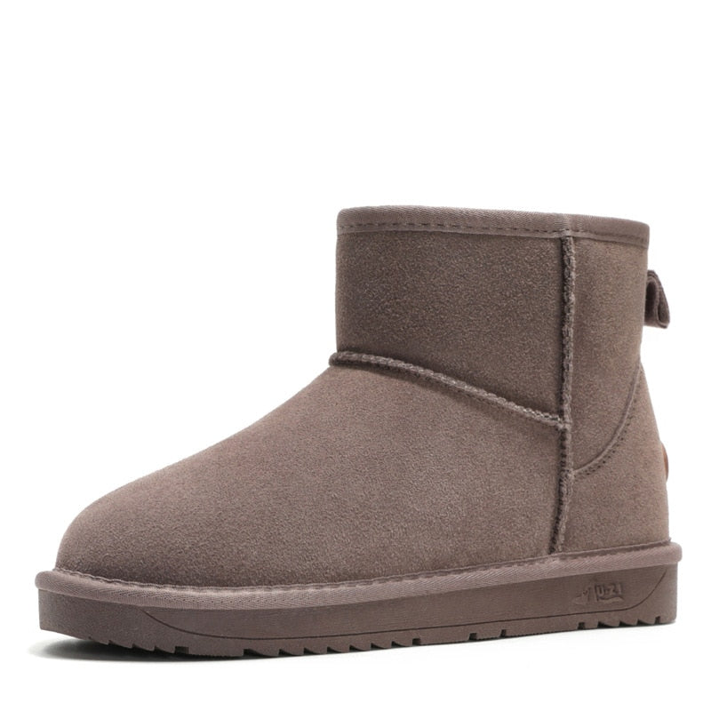 Genuine Leather Waterproof Warm Ankle Boots