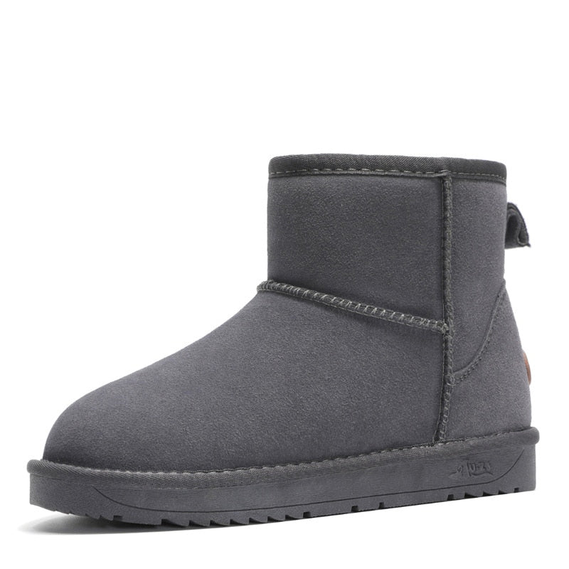 Genuine Leather Waterproof Warm Ankle Boots