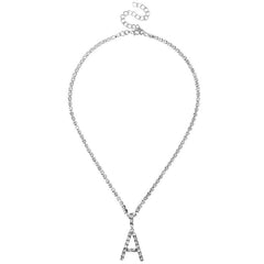 Silver Plated A-Z Letter Initial Pendant Necklace