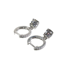 Sterling Silver 925  Dazzling Moissanite Dangler Drop Earrings