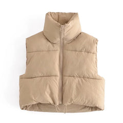 Woman Warm Puffer Sleeveless Vest Jacket