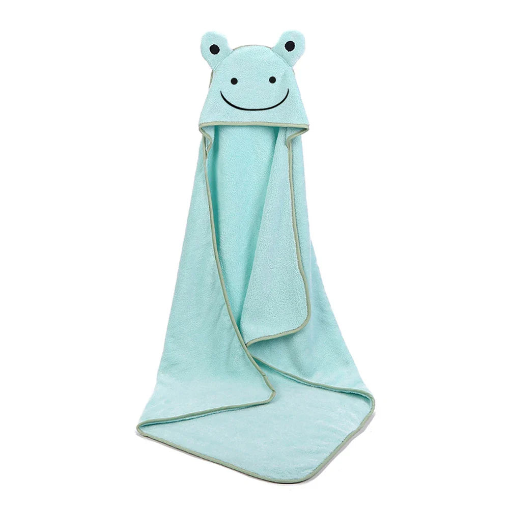 Baby Infants Velvet Fleece Hooded Bathing Towel