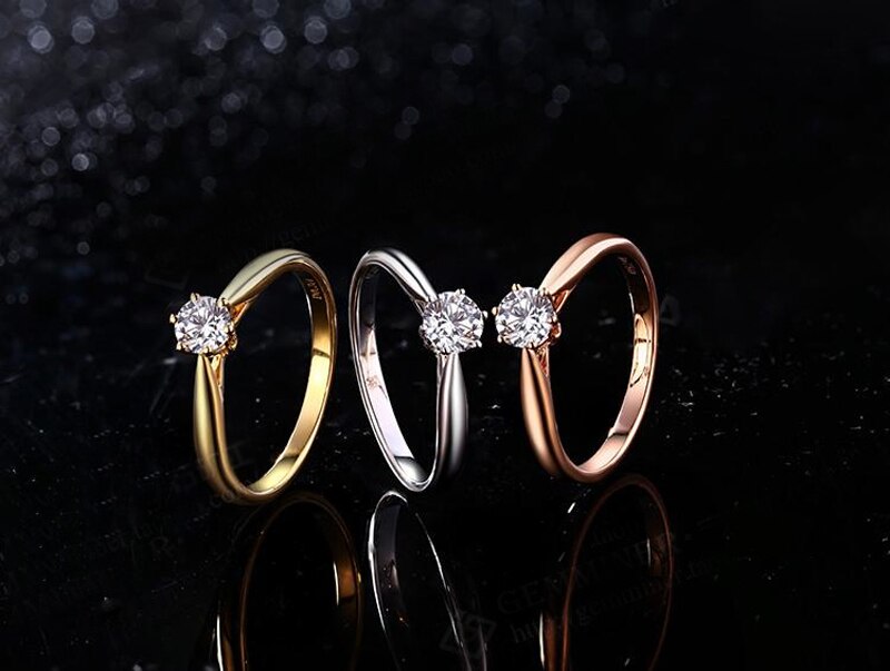 Woman Accessories Classic 0.5ct Round Zirconia Rings