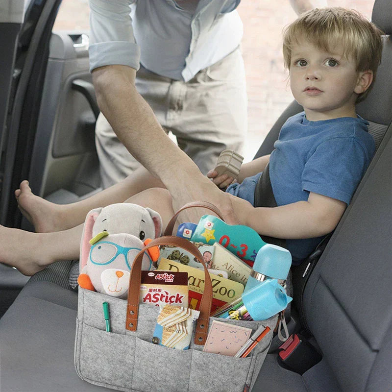 Baby Felt Storage Nursery Organizer Basket with Handle