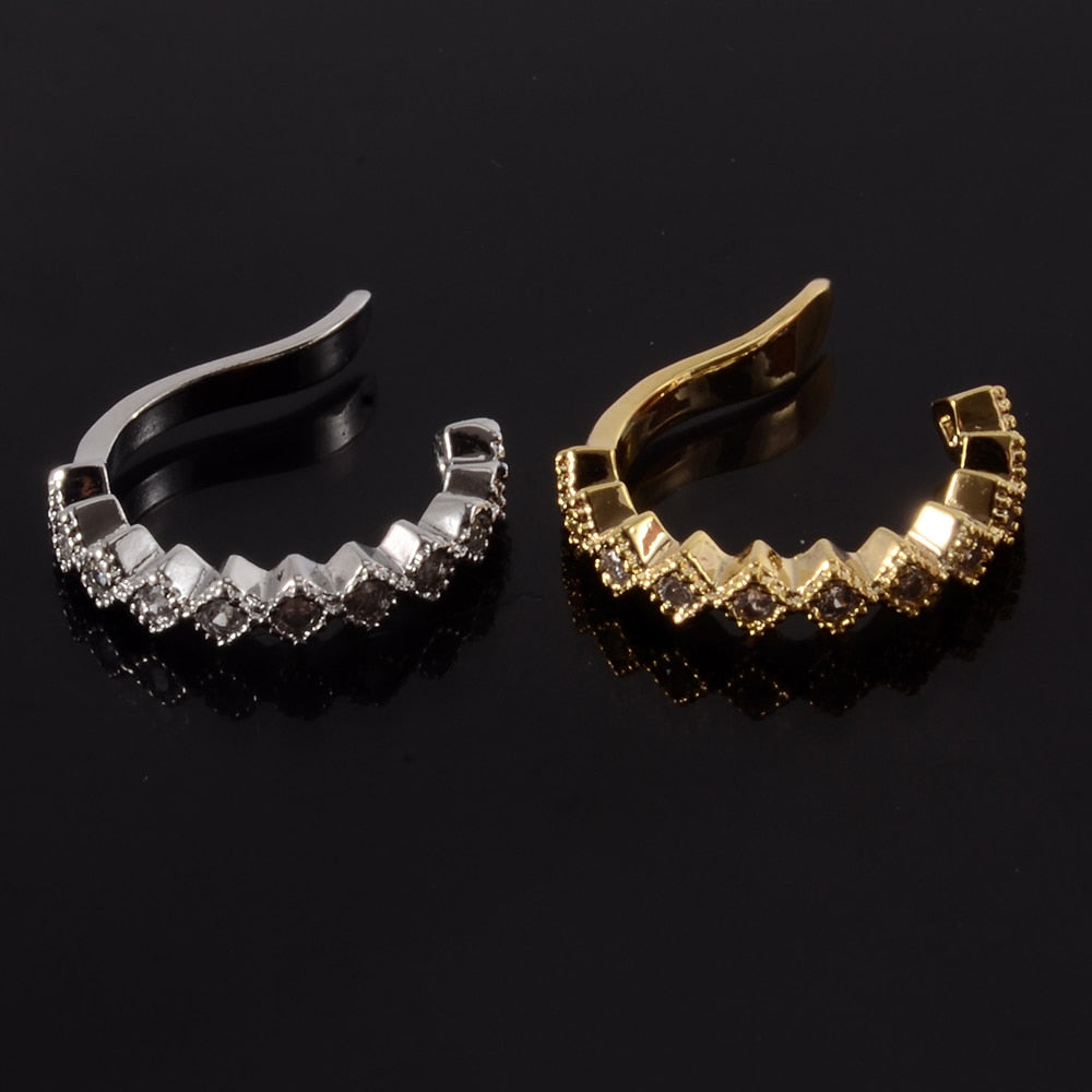 Women CZ Zircon Non-Pierced Ear Cuff Clip Earrings