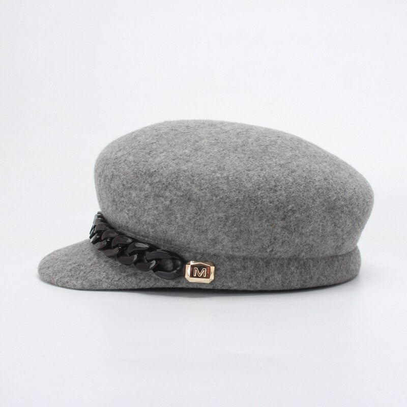 Women 100% Wool Winter Warm Newsboy Hat