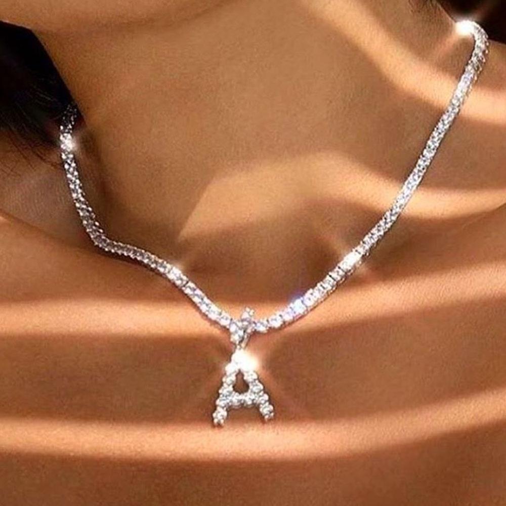 Silver Plated A-Z Letter Initial Pendant Necklace