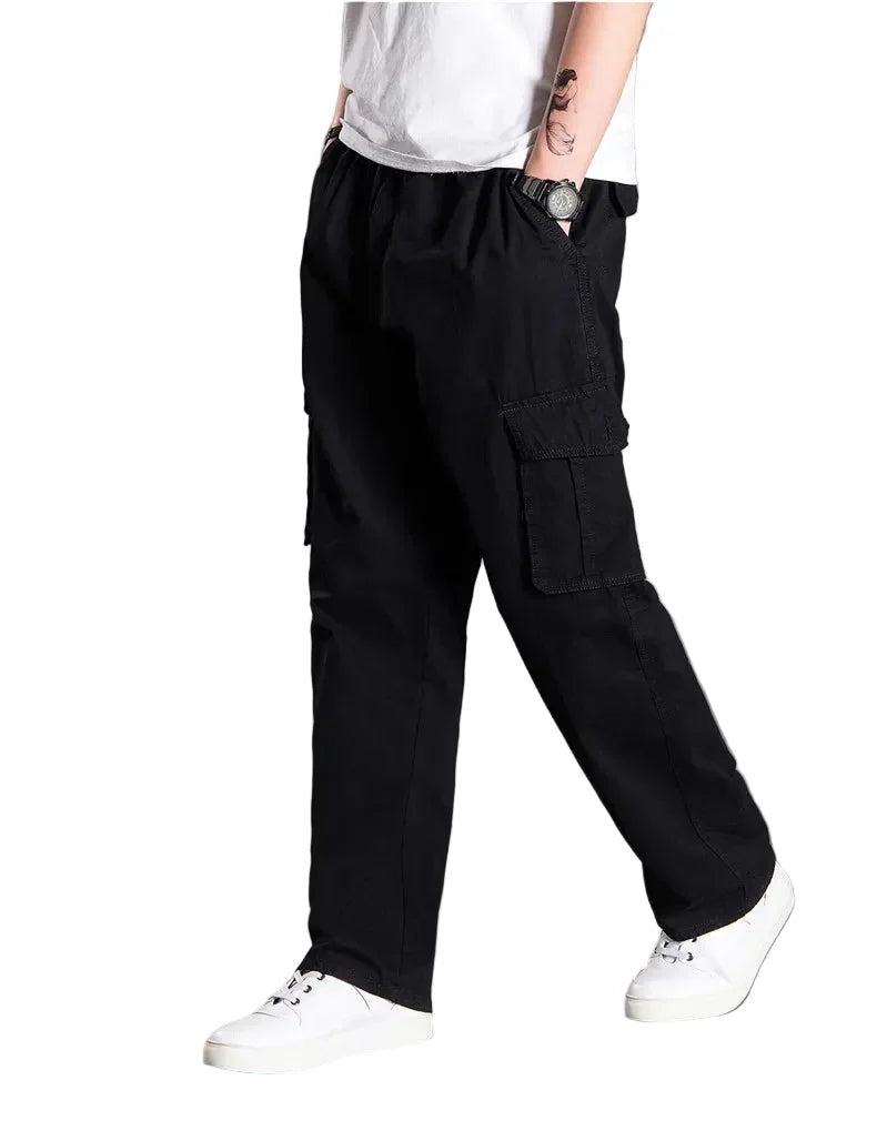 Men Casual Safari Style Cotton Cargo Pants