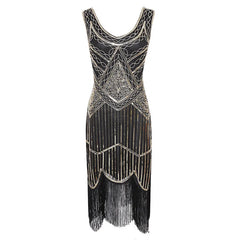 Women Vintage Sequin Full Fringed Retro Great Gatsby Dress