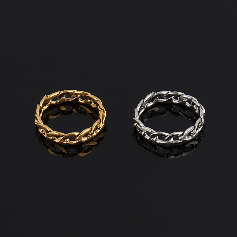 Accessories Unisex Stainless Steel Link Rings