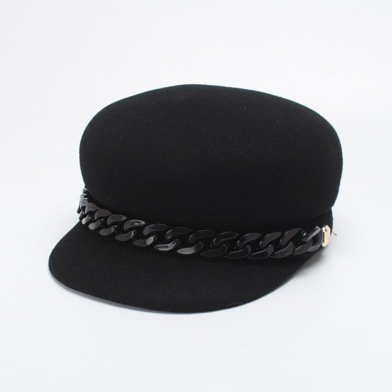 Women 100% Wool Winter Warm Newsboy Hat