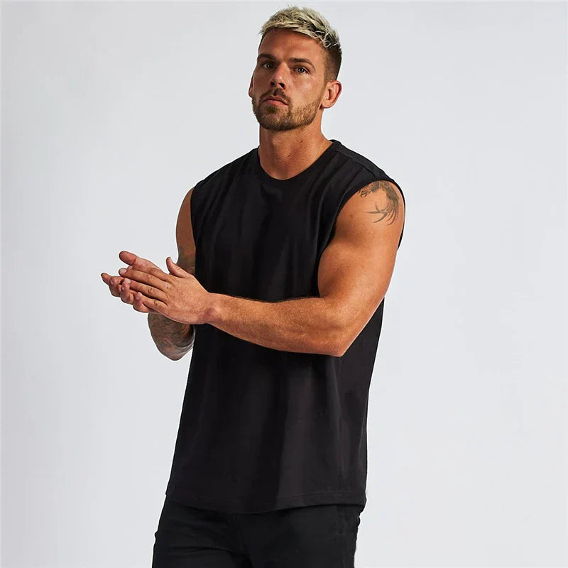 Mens Active Cotton Sleeveless Tank Top
