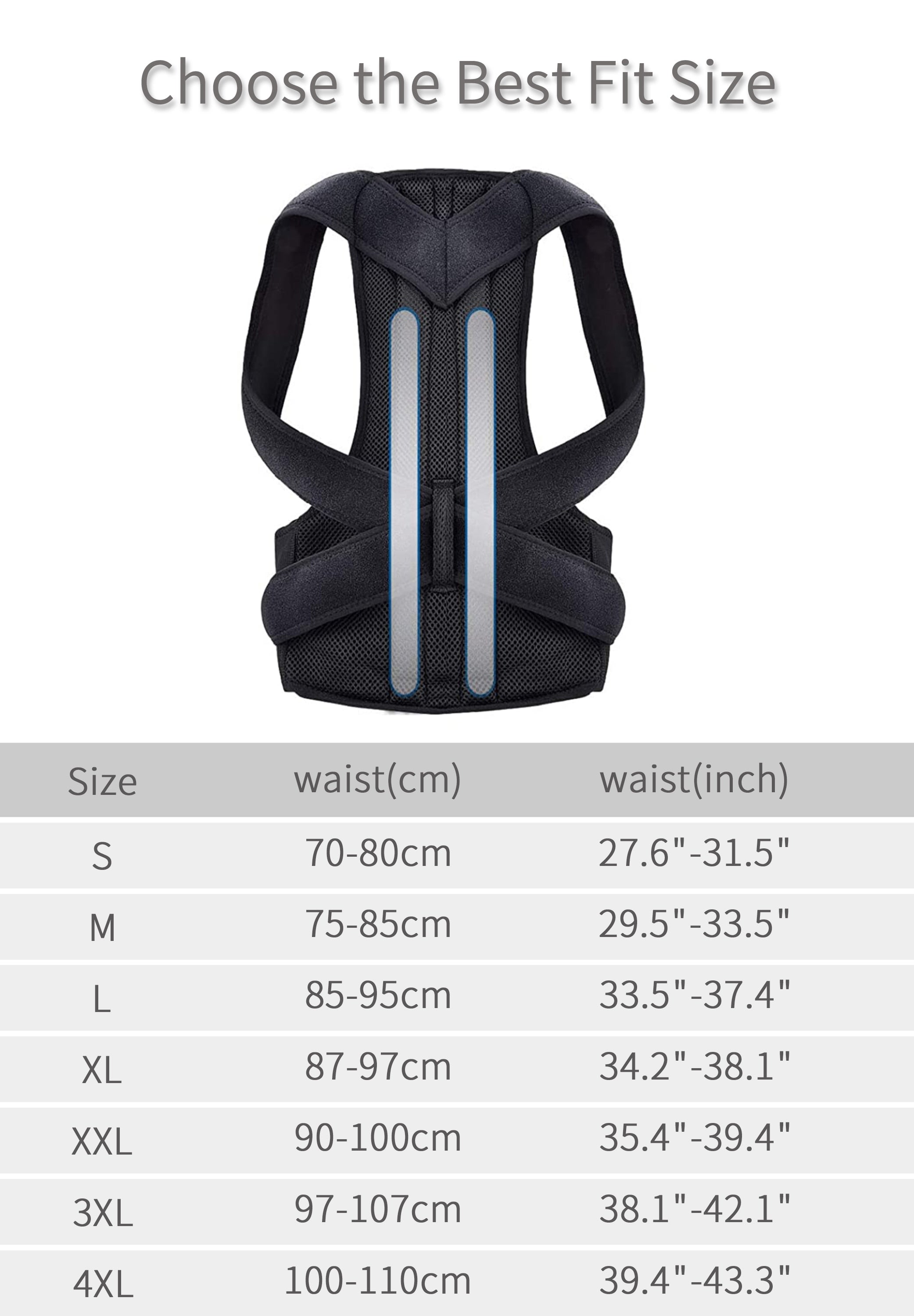 Men Back Brace Posture Corrector Belt