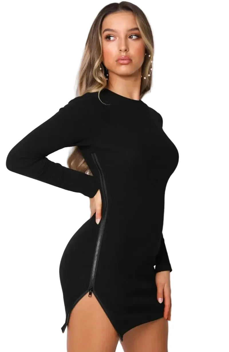 Women Casual Long-Sleeved Mini Dresses